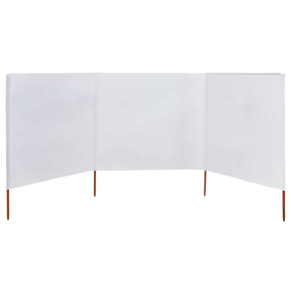 3-teiliges Windschutzgewebe 400 x 120 cm Weiß