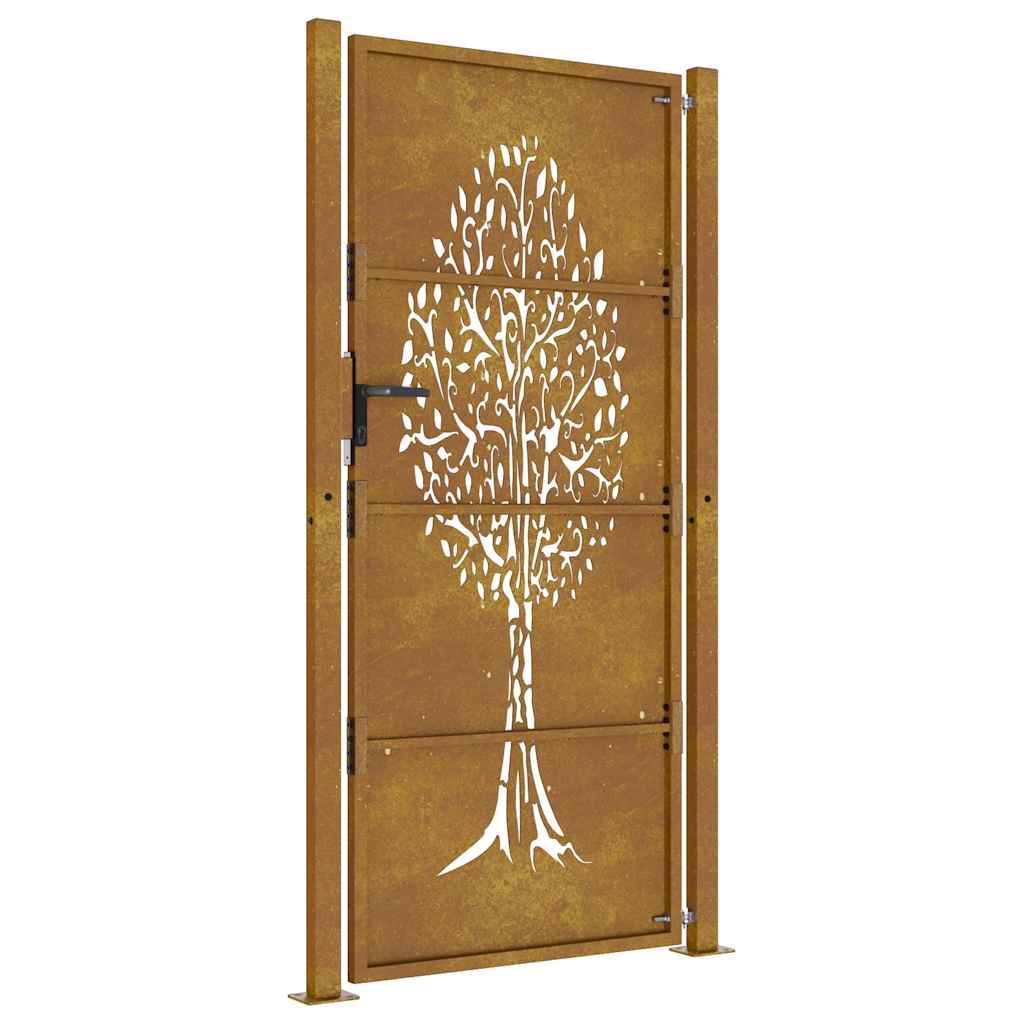 Gartentor 100x75 cm Cortenstahl Baumdesign