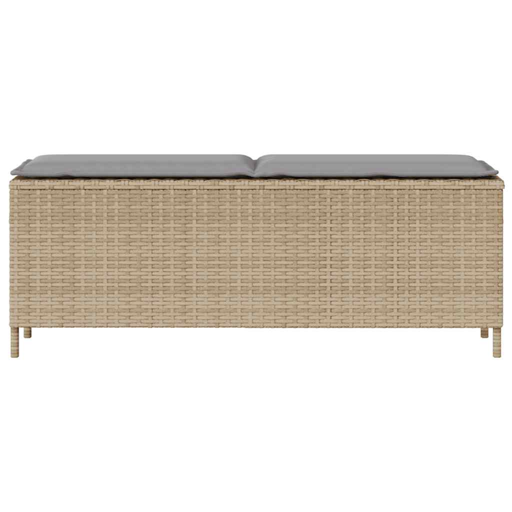 Gartenbank mit Kissen Schwarz 110x30x40,5 cm Poly Rattan
