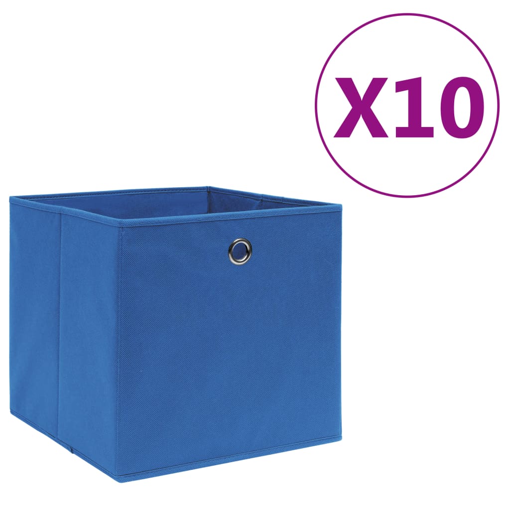 Aufbewahrungsboxen mit Deckeln 10 Stk. 28x28x28 cm Schwarz