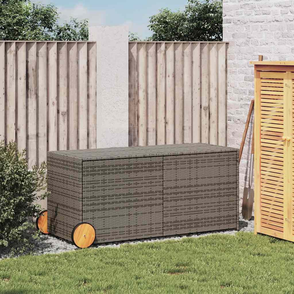 Gartentruhe Schwarz 283L Poly Rattan