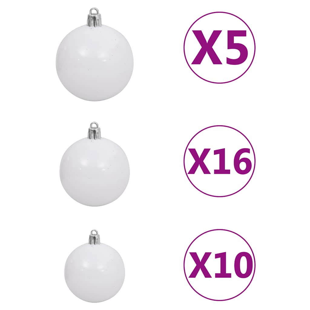 Künstlicher Weihnachtsbaum mit LEDs Kugeln Zapfen 150 cm