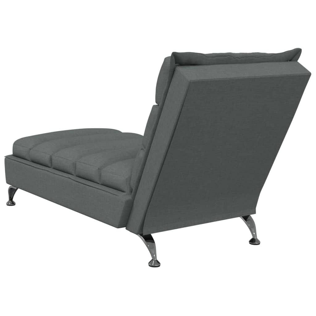 Chaiselongue mit Kissen Hellgrau Stoff