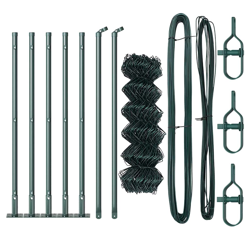 Outdoor Kettenglied-Zaun Erdfixierung 10 x 0,4 m Grün Netz
