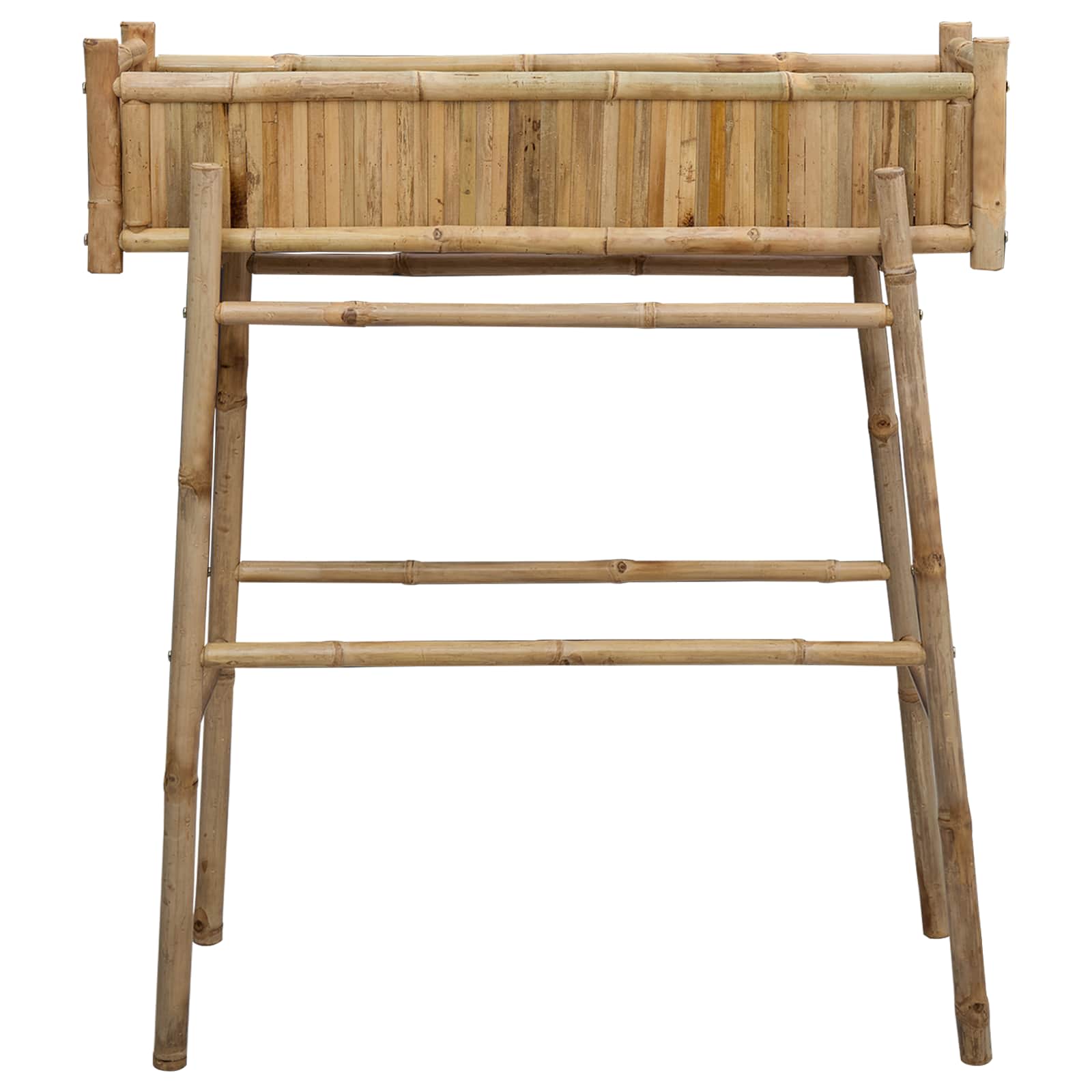 Gartenpflanzer mit Halter Natur 100 x 38 x 74 cm Bambus