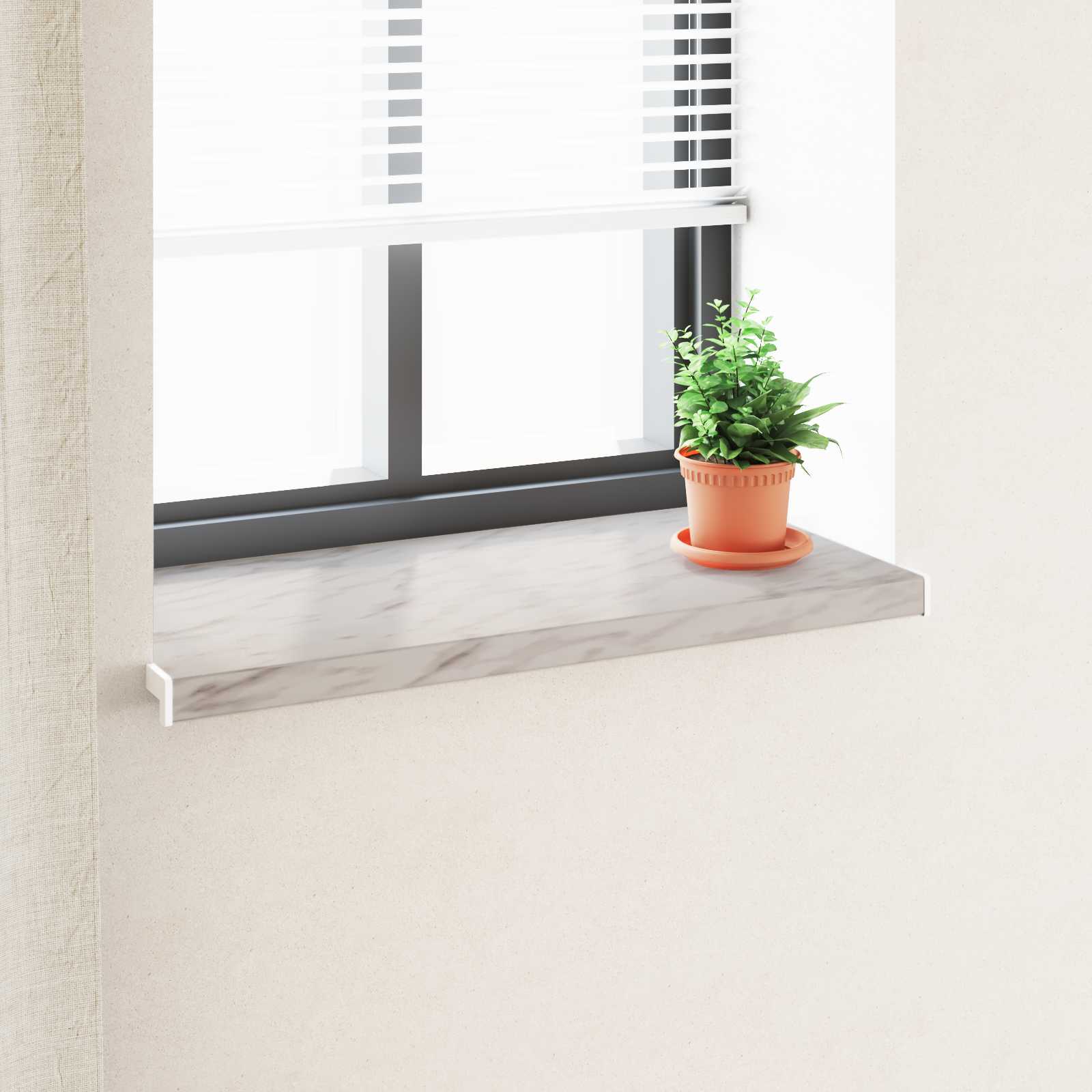 Fensterbank Weiß 60 x 10 x 4,5 cm PVC