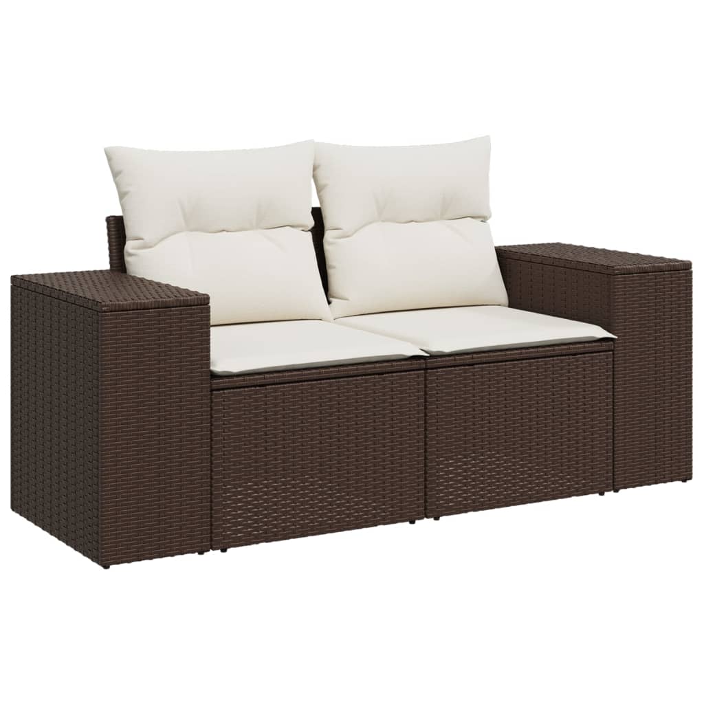 4-tlg. Garten-Sofagarnitur mit Kissen Schwarz Poly Rattan