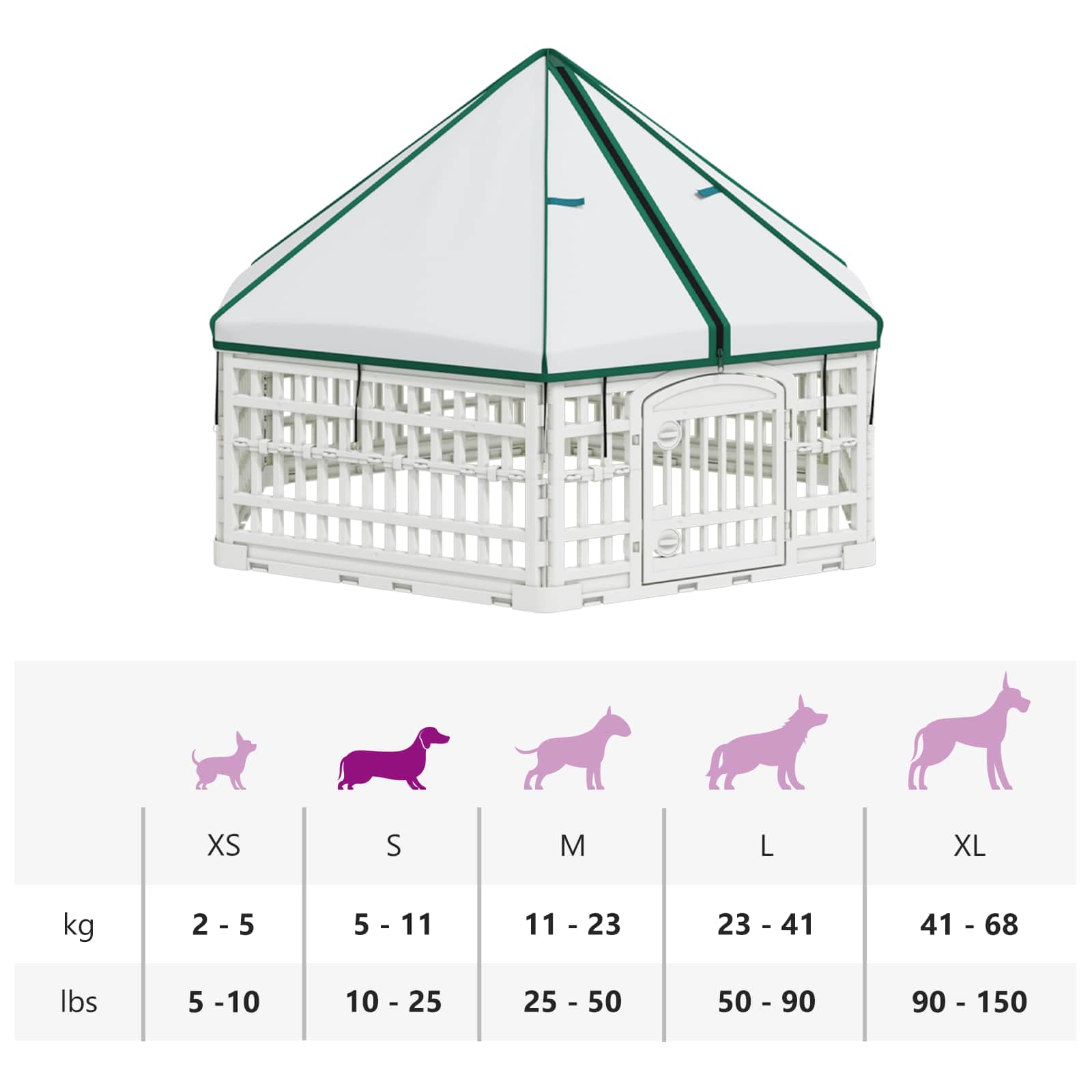 6-Panel-Hundespielplatz 122 x 106,5 x 40 cm Kunststoff Weiß
