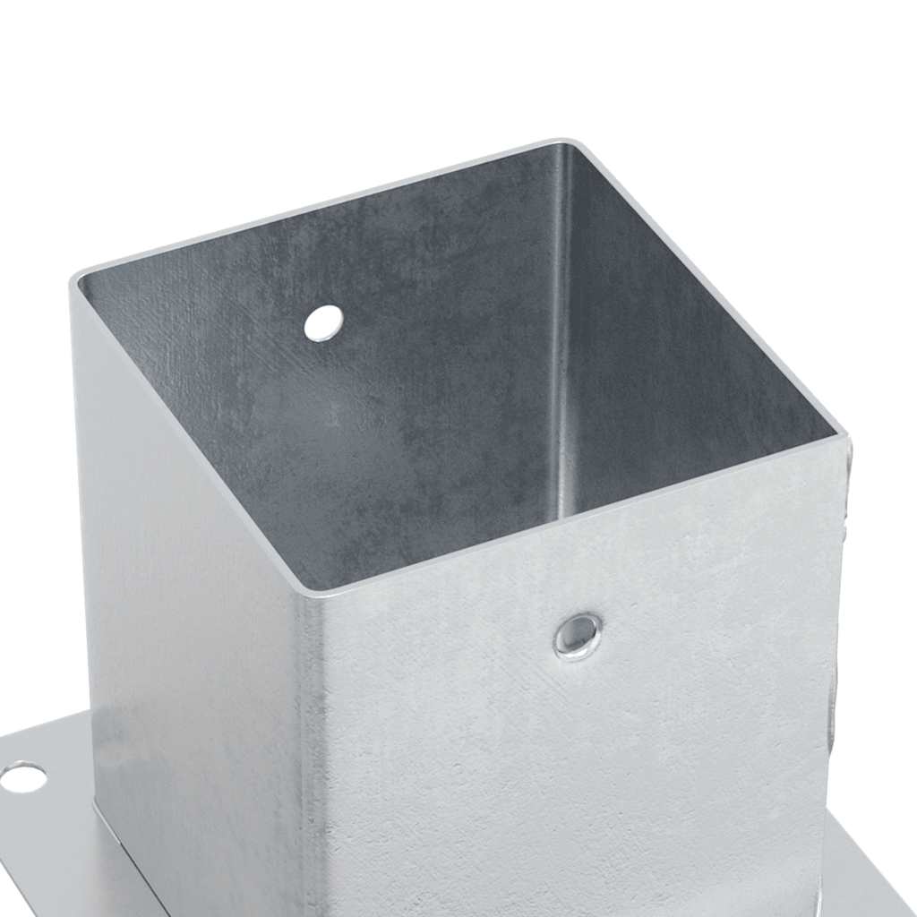 Pfostenträger Quadratisch 4Stk. Silber 46x46mm Verzinkter Stahl