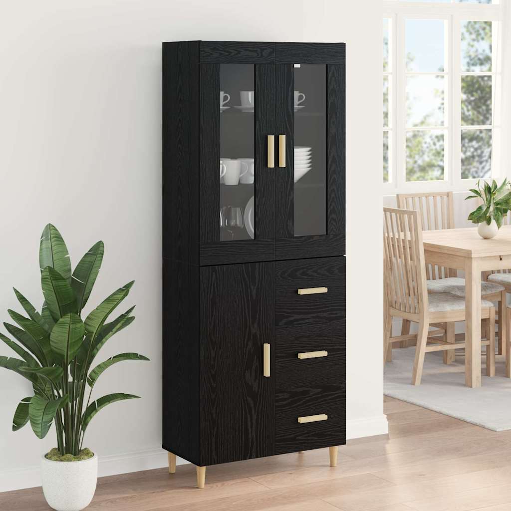 Highboard Altholz 69,5 x 34 x 180 cm Holzwerkstoff