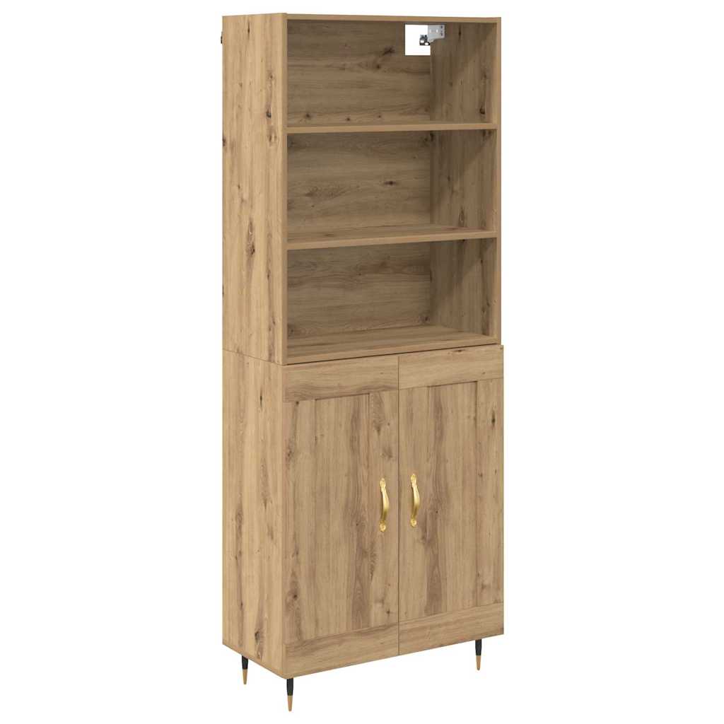 Highboard Betongrau 69,5x34x180 cm Holzwerkstoff