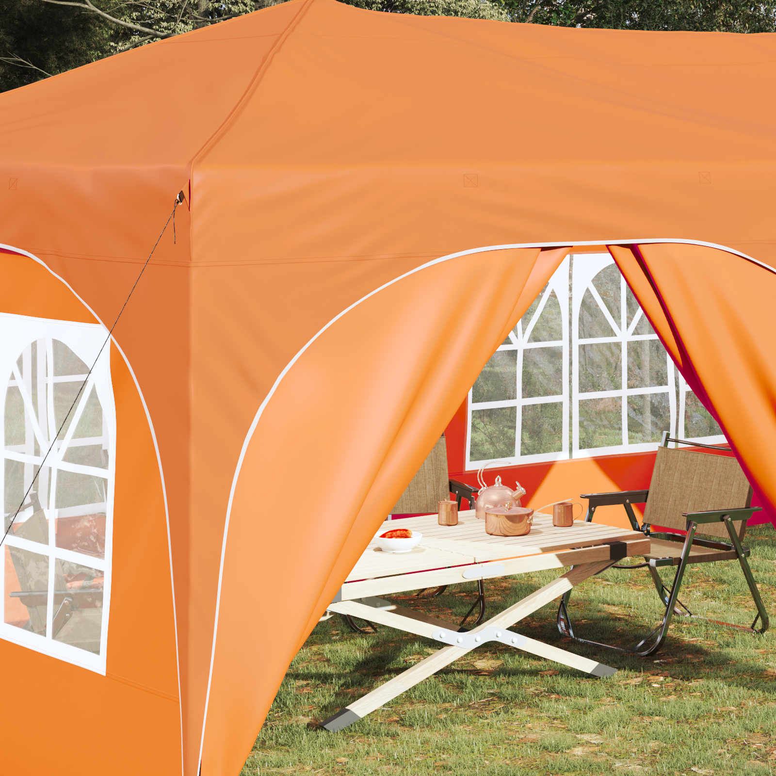 Pop-up Partyzelt 575 x 288 x 245 cm Creme Oxford-Stoff