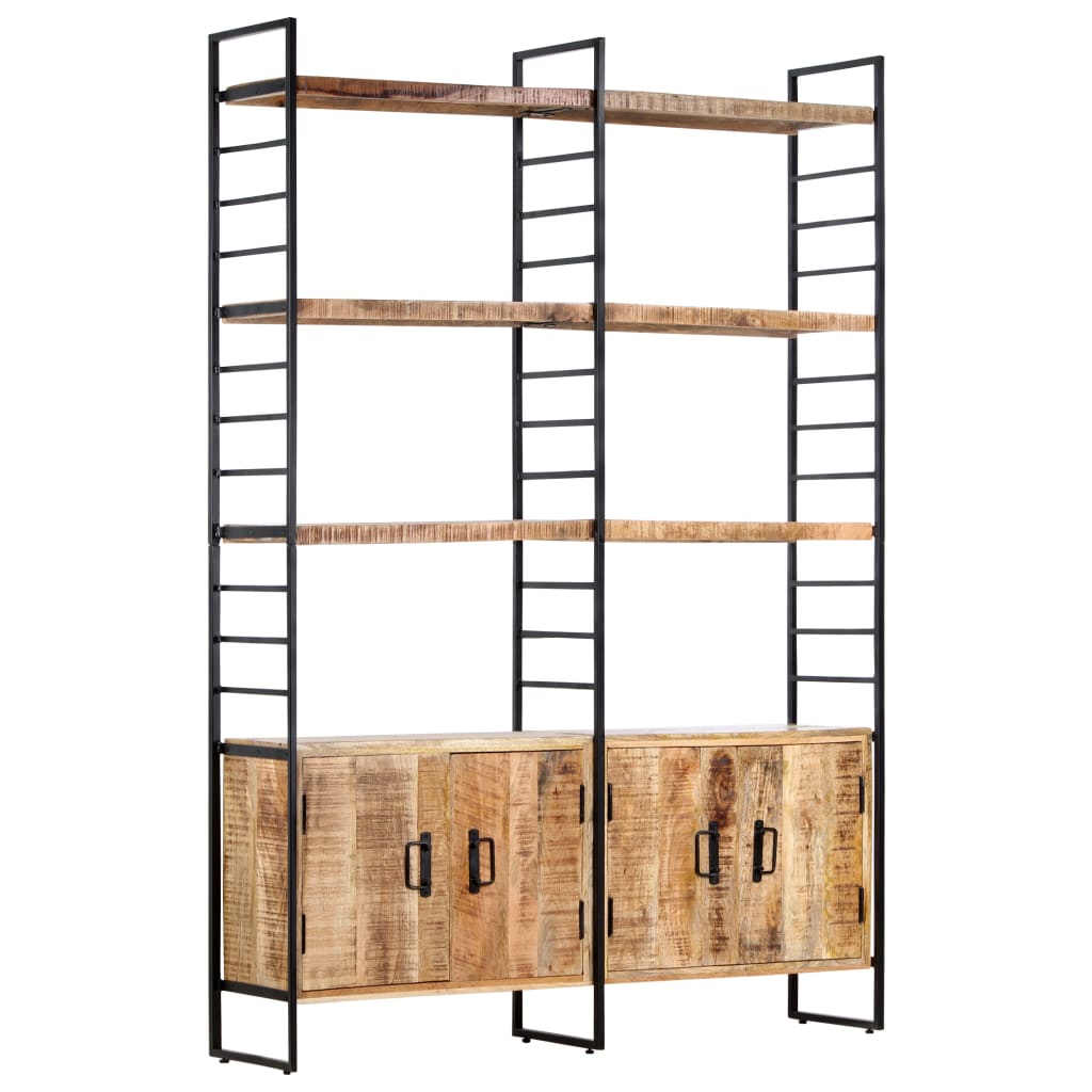 Bücherregal 4 Ebenen 124x30x180 cm Altholz Massiv