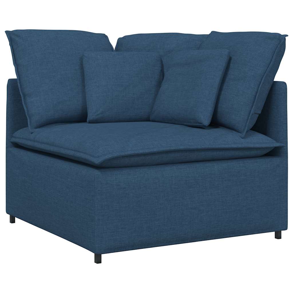 Modulares Sofa Endmodul mit Armlehne Kissen Hellgrau 100 cm