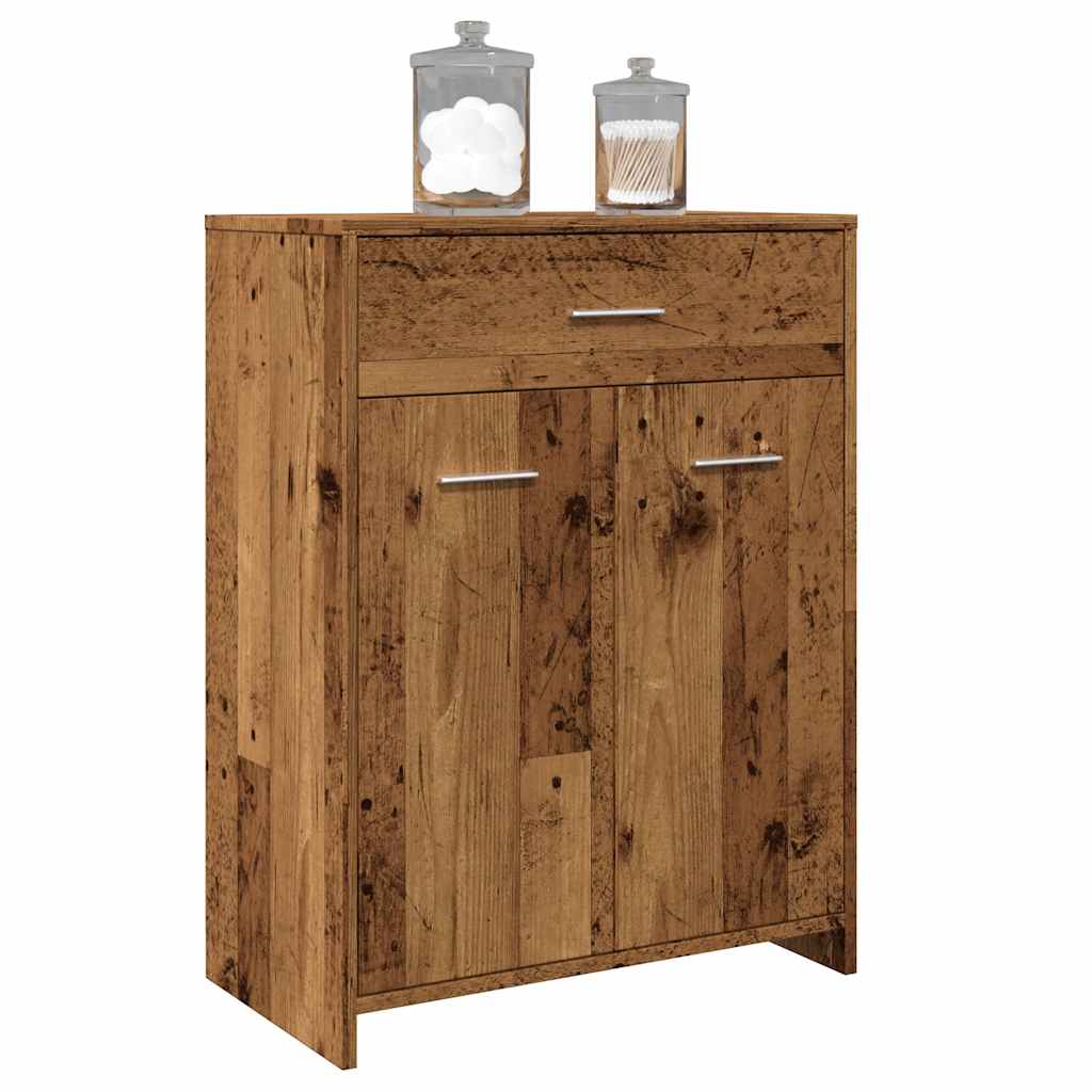 Badezimmerschrank Weiß 60x33x80 cm Holzwerkstoff