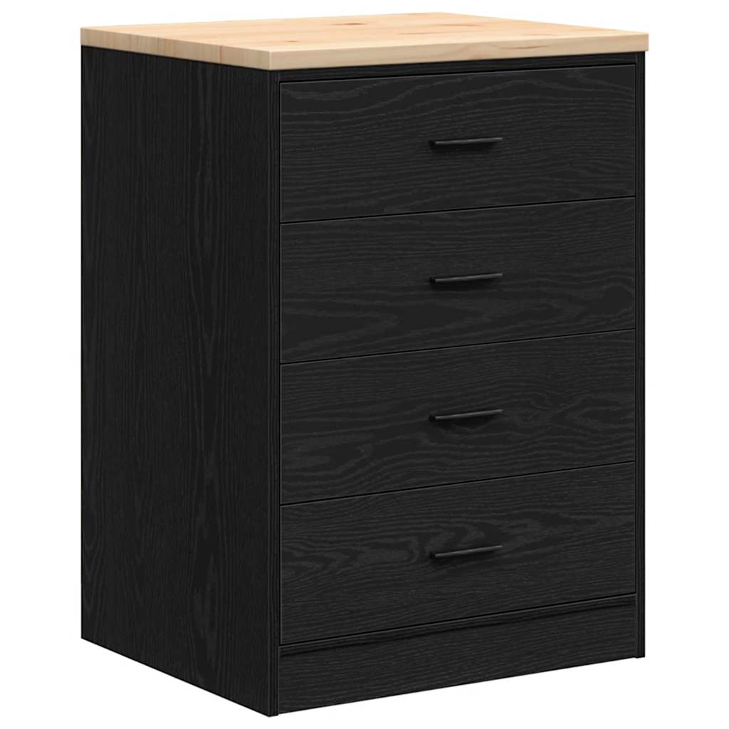 Garagenschränke 6 Stk. Schwarz Holzwerkstoff