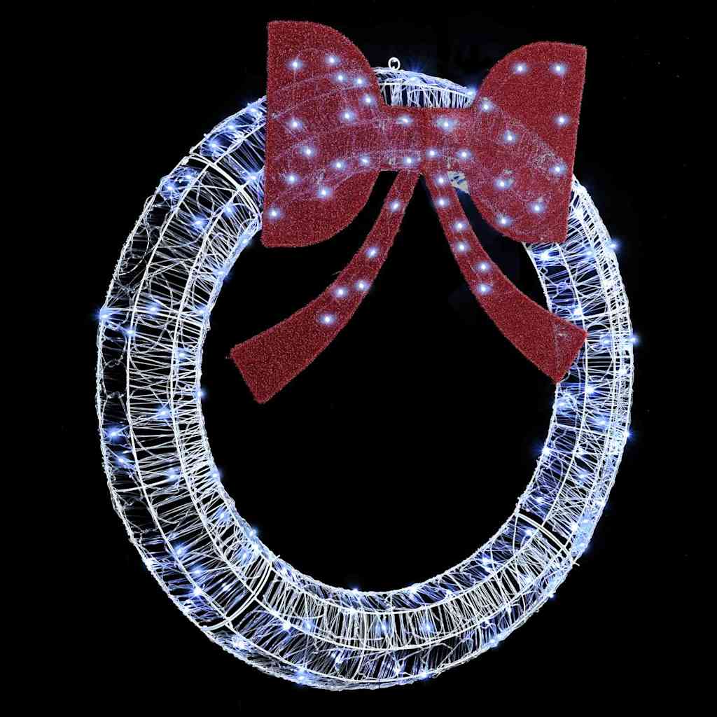 Kranz mit 60 LEDs Warmweiß 76 x 76 x 8,5 cm Acryl