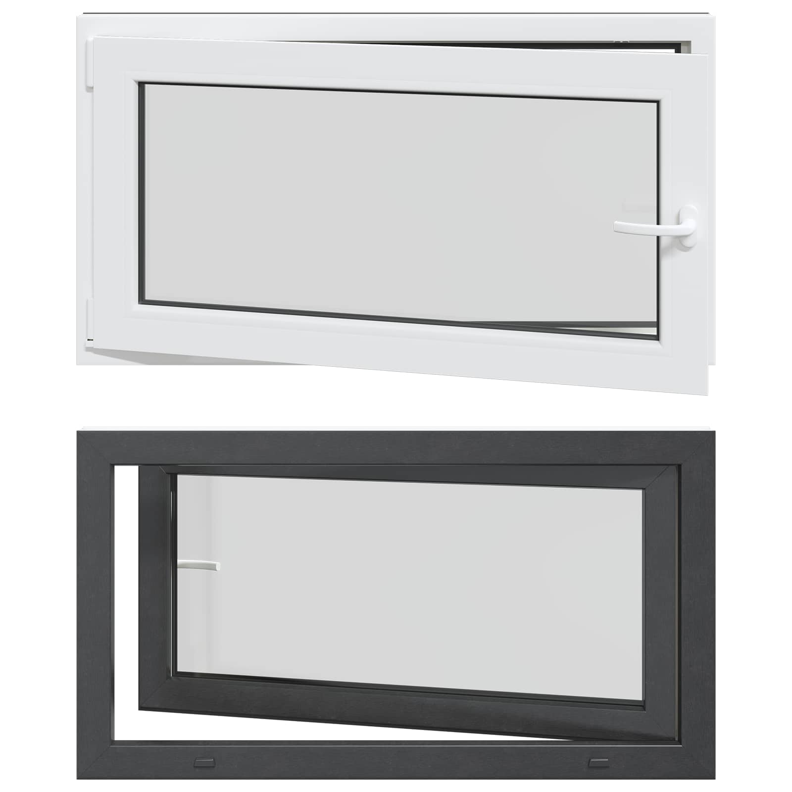 Kellerfenster RISOR 50 x 50 cm PVC und Glas Weiß
