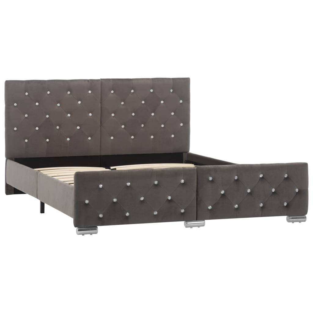 Bettgestell Grau Samt 120x200 cm