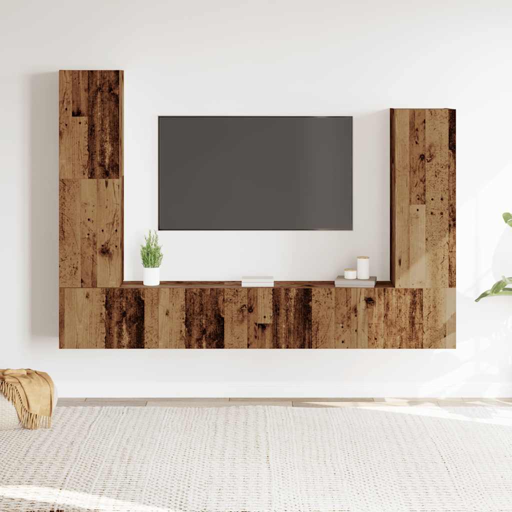 4-tlg. TV-Schrank-Set Weiß Holzwerkstoff