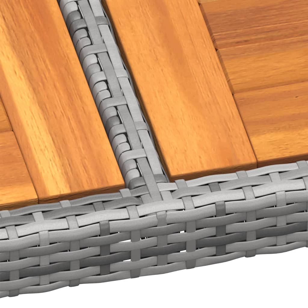 Gartentisch 150x90x75 cm Akazienholz und Poly Rattan Schwarz
