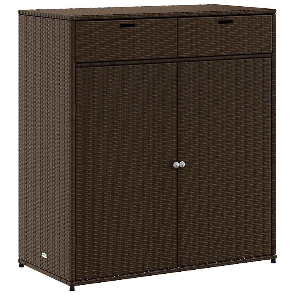Gartenschrank Schwarz 55x55x111 cm Poly Rattan