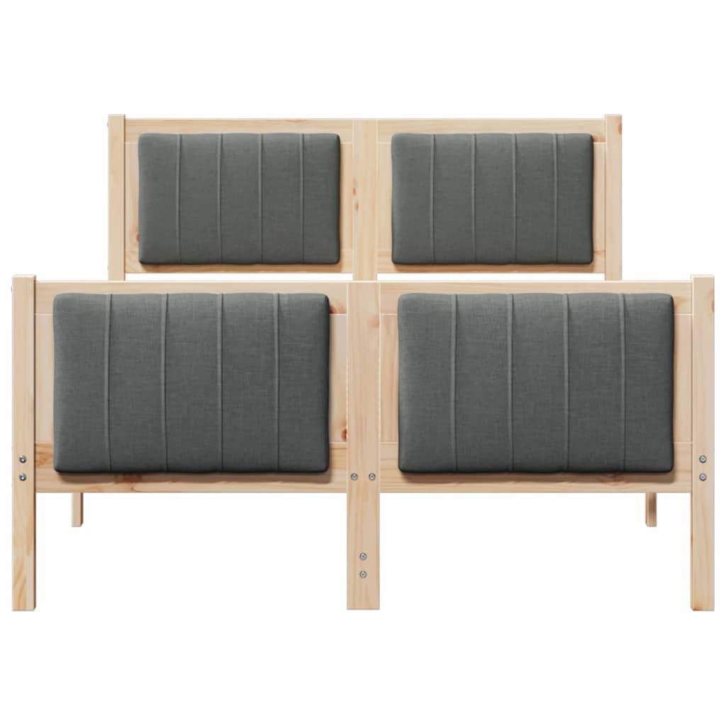 Bettgestell Braun und hellgrau 200 x 200 cm Massivholz Kiefer