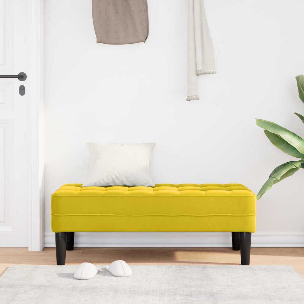 Bank mit Kissen Hellgrau 113 x 57 x 39 cm Samt