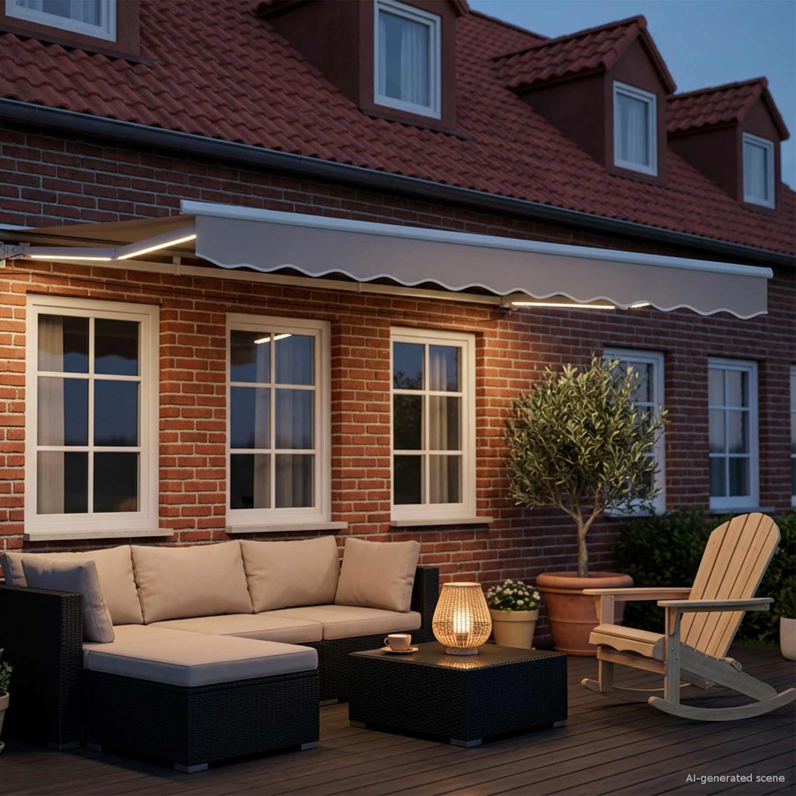 Elektrische Markisenrahmen mit LEDs Weiß 2,5 x 2 m Aluminium