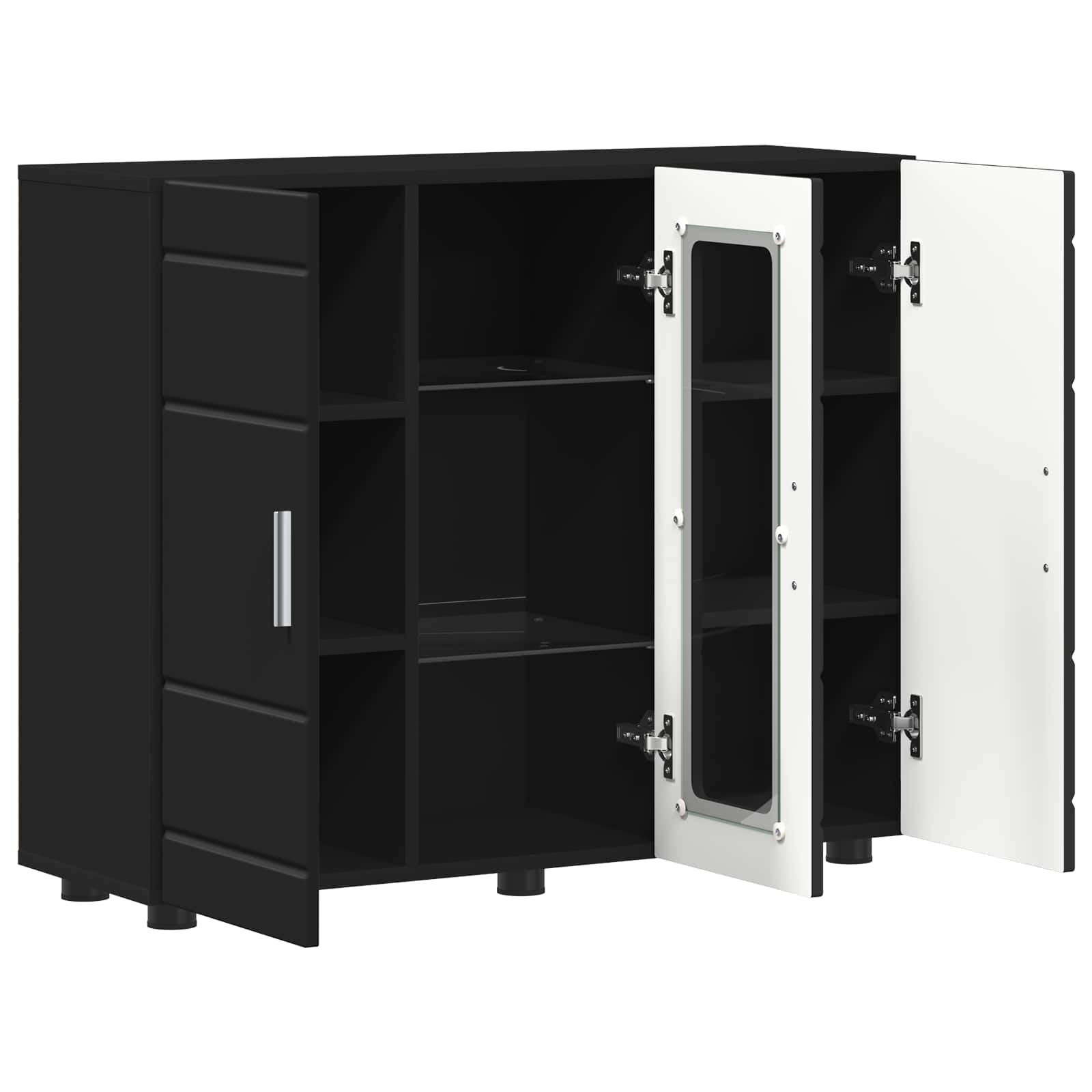 Highboard mit Regal FLORIN Weiß 60 x 35 x 182 cm Holzwerkstoff