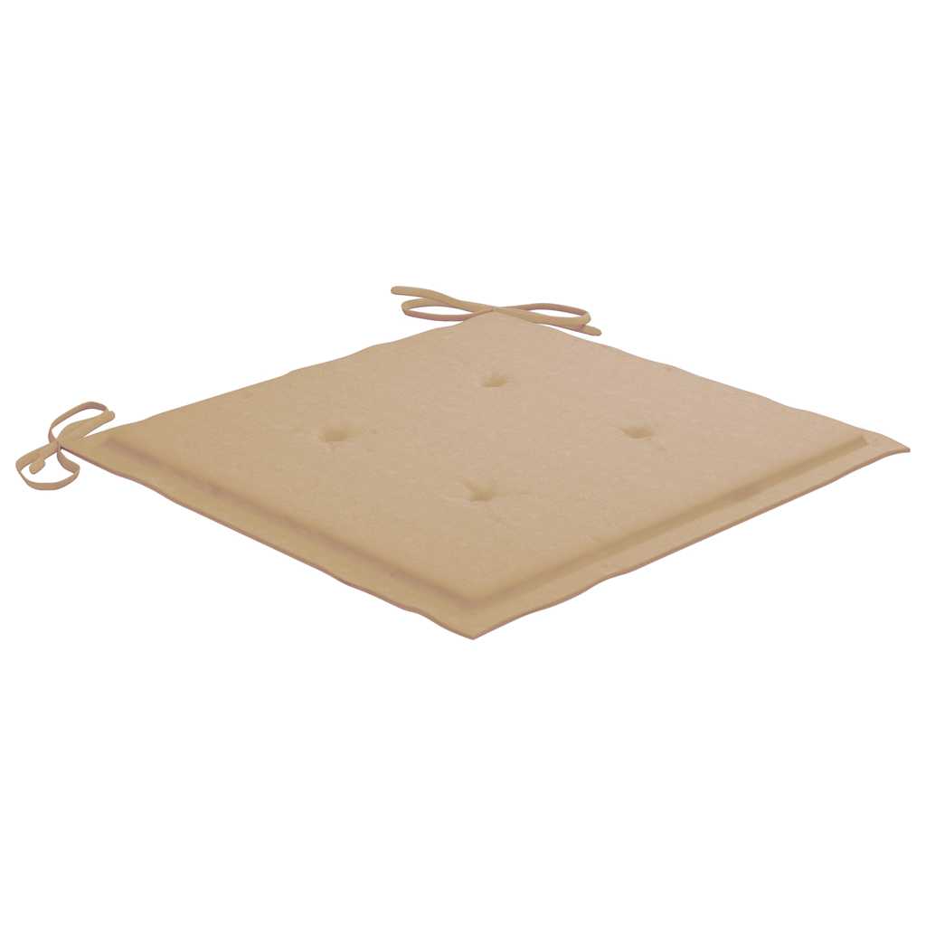 Essstühle 4 Stk. mit Anthrazit Kissen Massivholz Teak