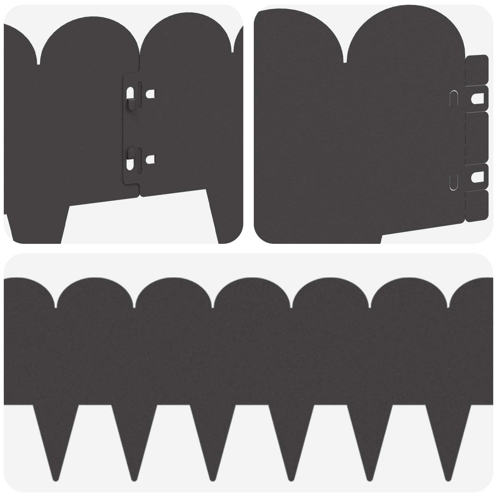 Raseneinfassung 10 pcs 103 x 15 cm Stahl Schwarz