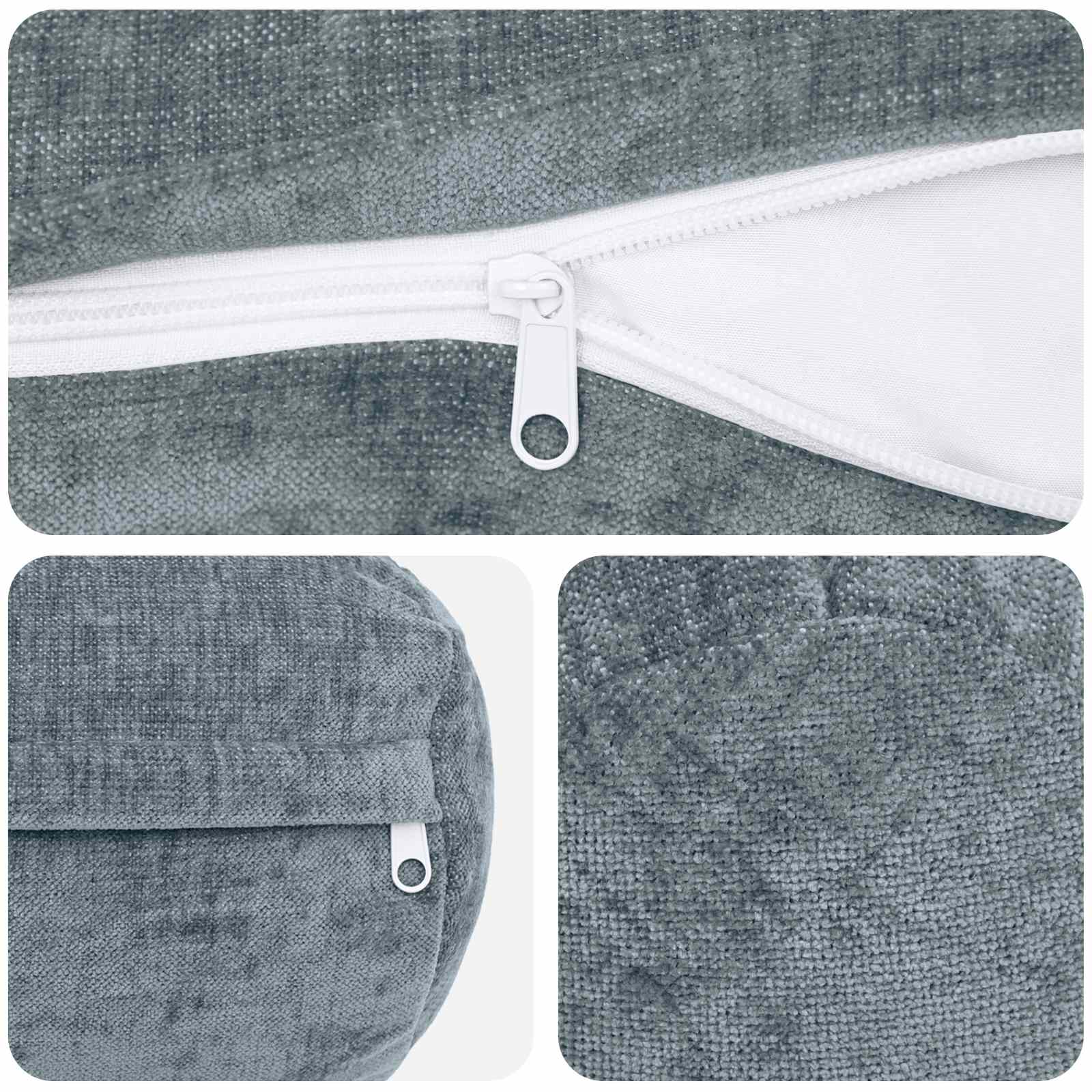 Kissenbezug 6 Stk. HEERLEN Dunkelgrau 30 x 30 cm Chenille-Stoff