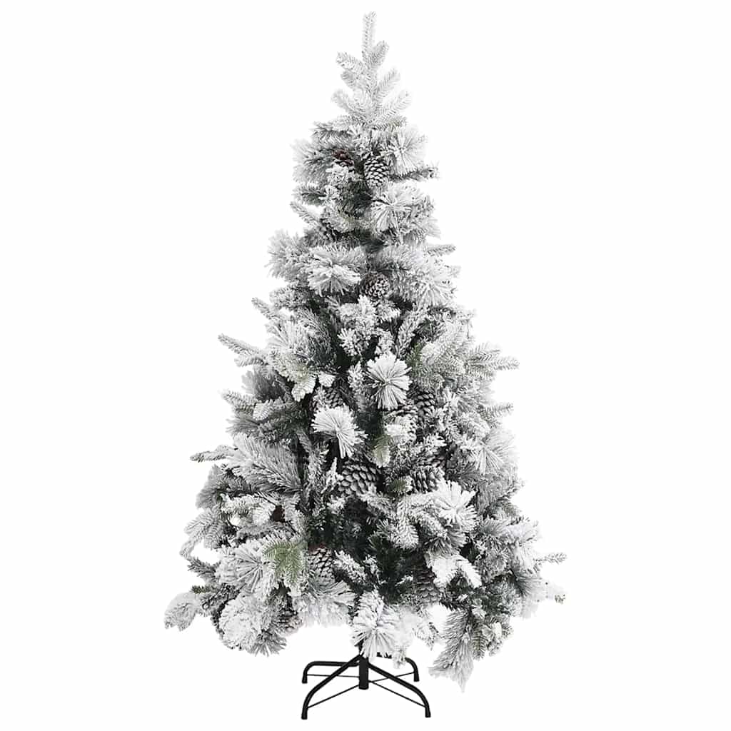 Weihnachtsbaum mit Zapfen Beschneit 150 cm PVC & PE