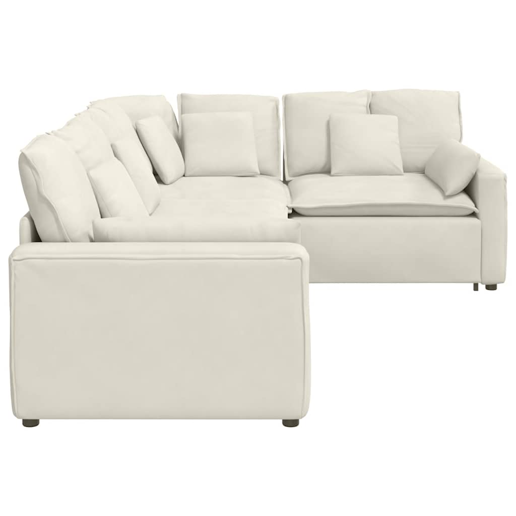 Modulares Sofa mit Kissen Samt Blau
