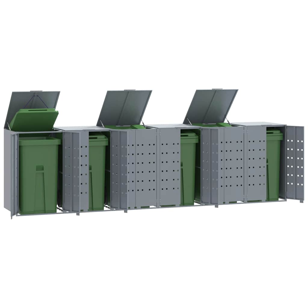 Mülltonnenbox für 2 Tonnen Schwarz 138x79x117 cm Stahl