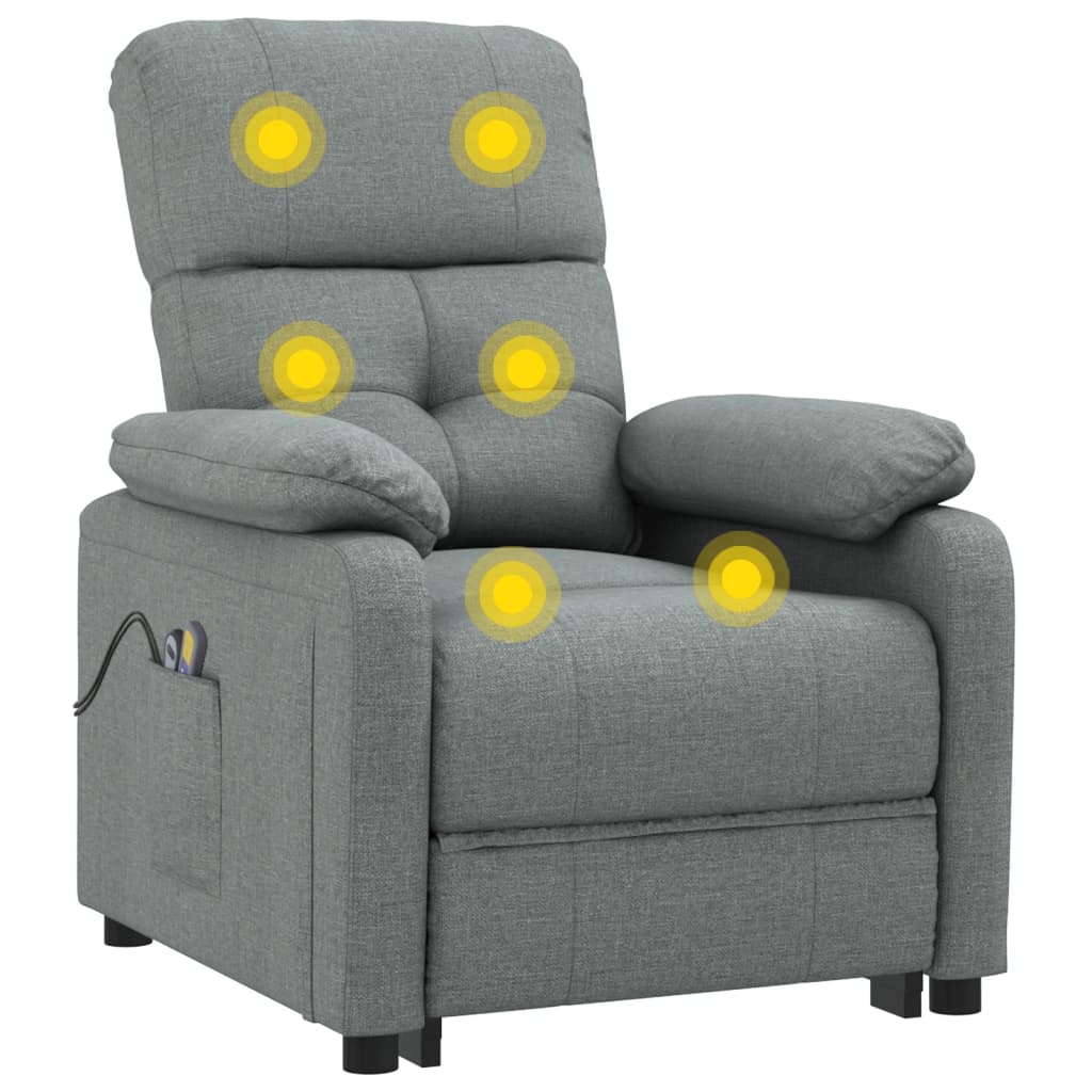 Massagesessel Elektrisch Dunkelgrau Stoff