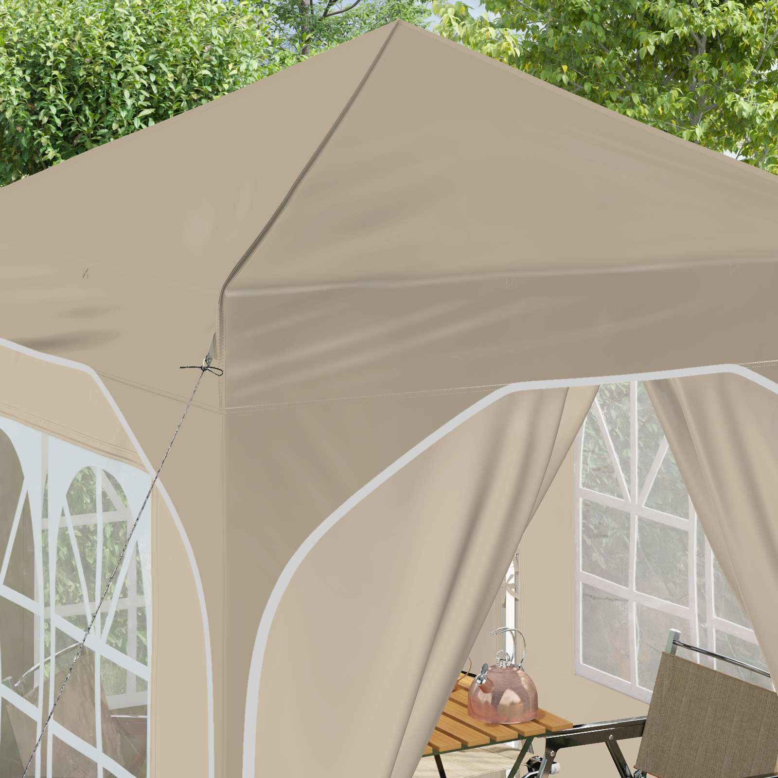 Pop-up Partyzelt 194 x 194 x 245 cm Creme