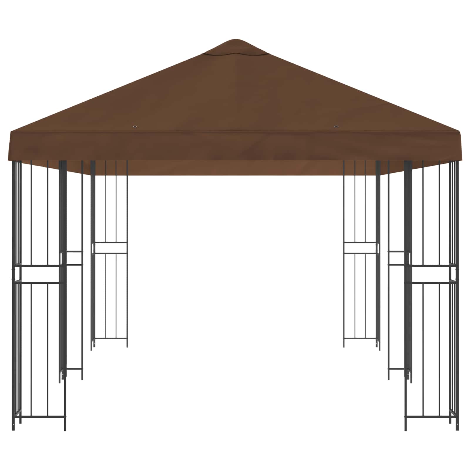 Pavillon mit Seitenwänden 6 x 3 m Beige Polyester und Stahl 190