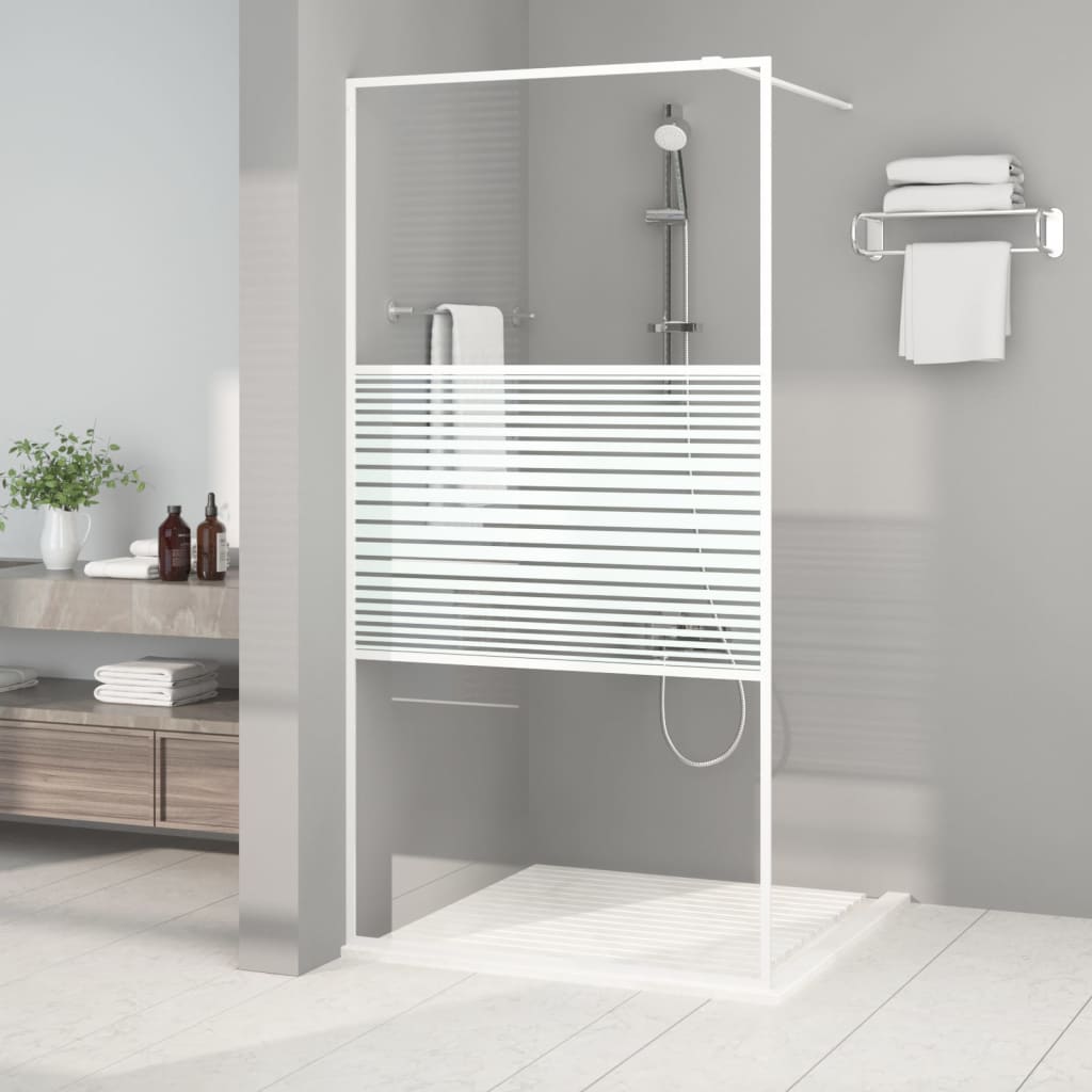 Duschwand für Begehbare Dusche Schwarz 100x195 cm ESG-Glas Klar