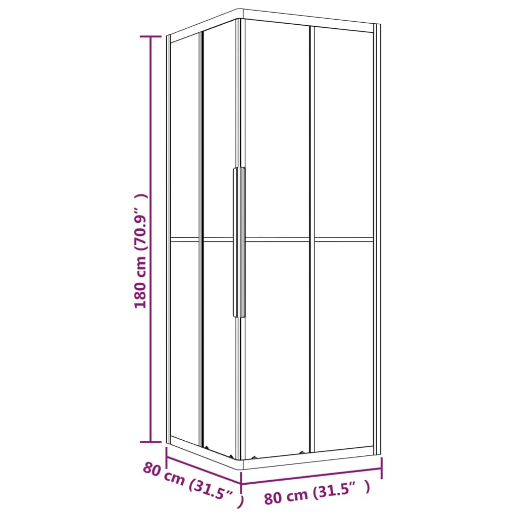 Duschkabine ESG 80x70x180 cm