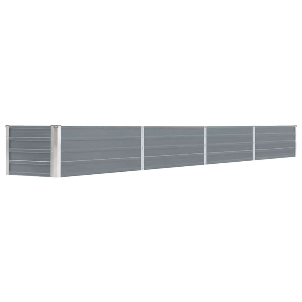 Hochbeet 160 x 80 x 77 cm Verzinkter Stahl Grau