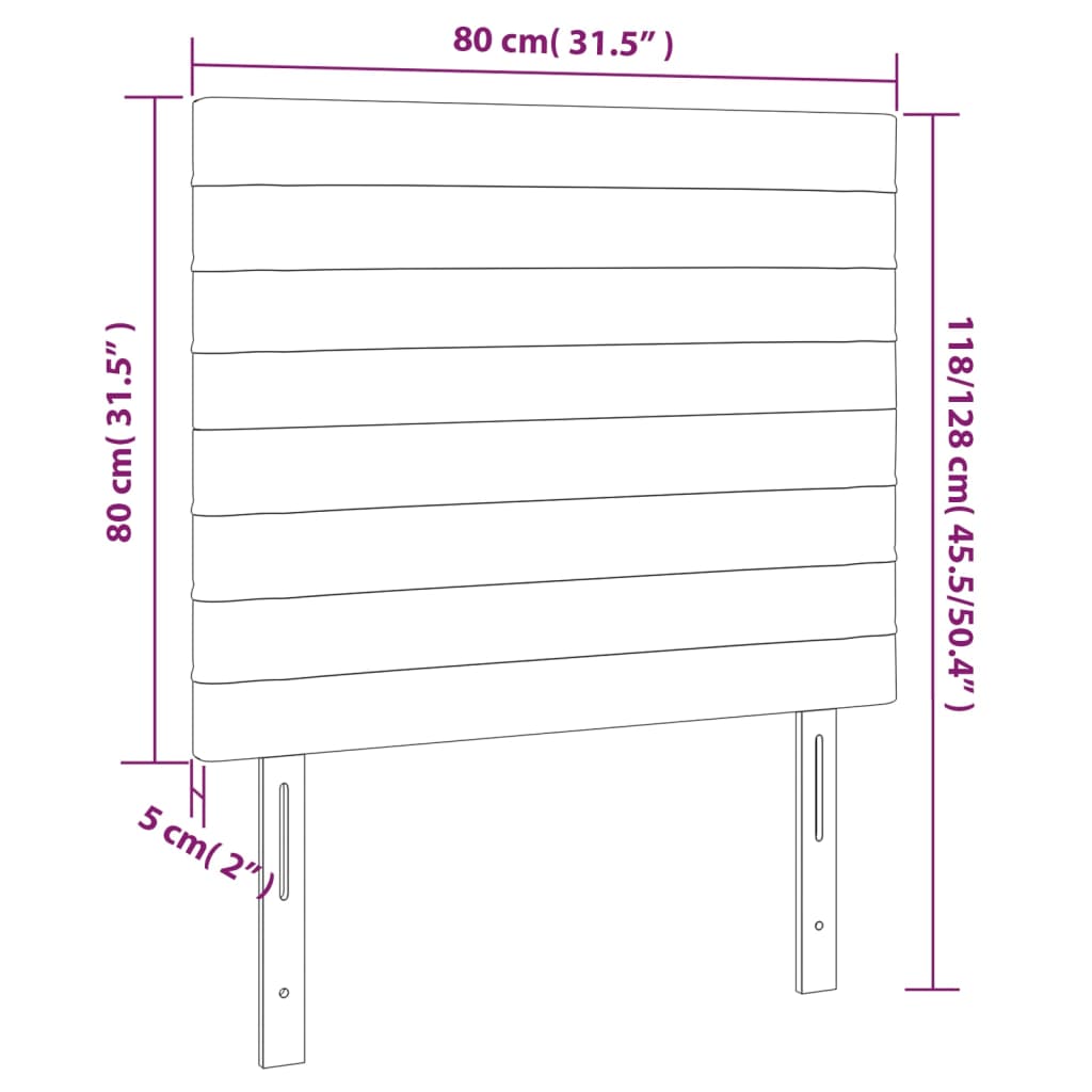 Kopfteil Hellgrau 80x5x118/128 cm Stoff