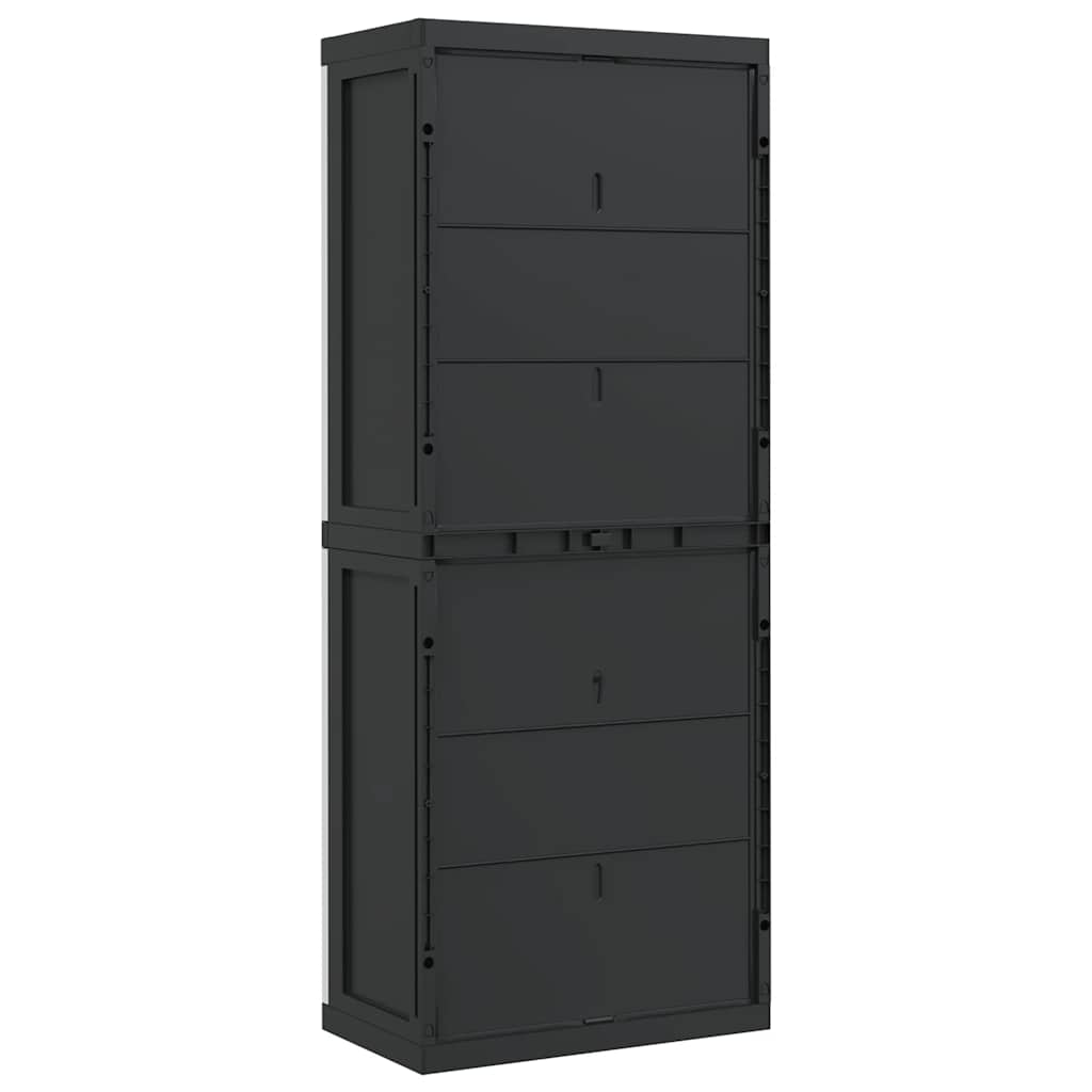 Gartenschrank Grau und Schwarz 65x37x85 cm PP