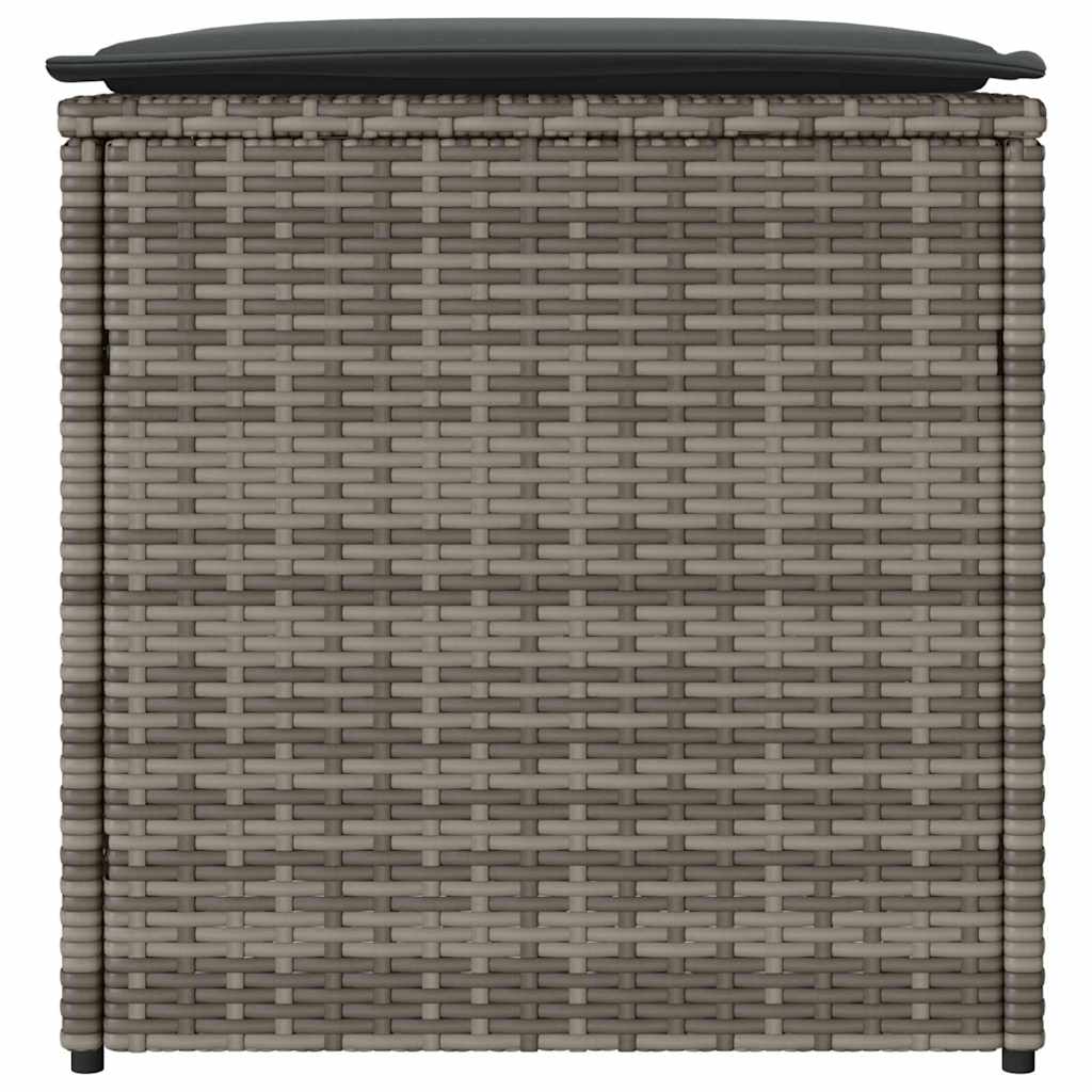 Kissenbox mit Speicher Schwarz 50 x 50 x 50 cm Poly-Rattan