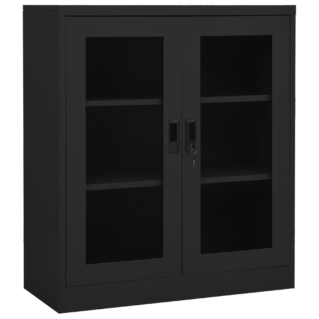 Büroschrank mit Pflanzkasten Hellgrau 90x40x128 cm Stahl