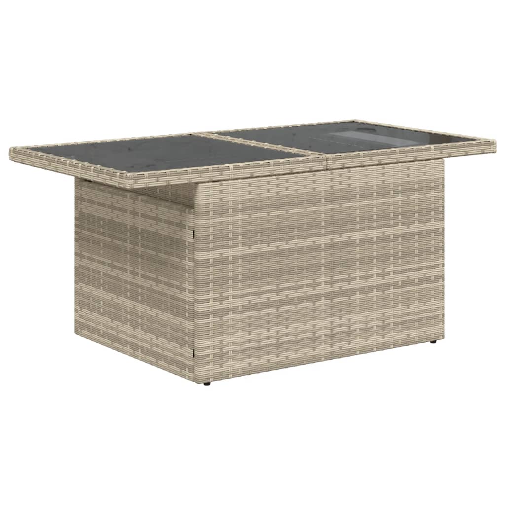 10-tlg. Garten-Sofagarnitur mit Kissen Beige Poly Rattan