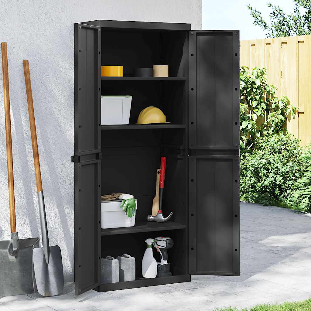 Gartenschrank Grau und Schwarz 65x37x85 cm PP
