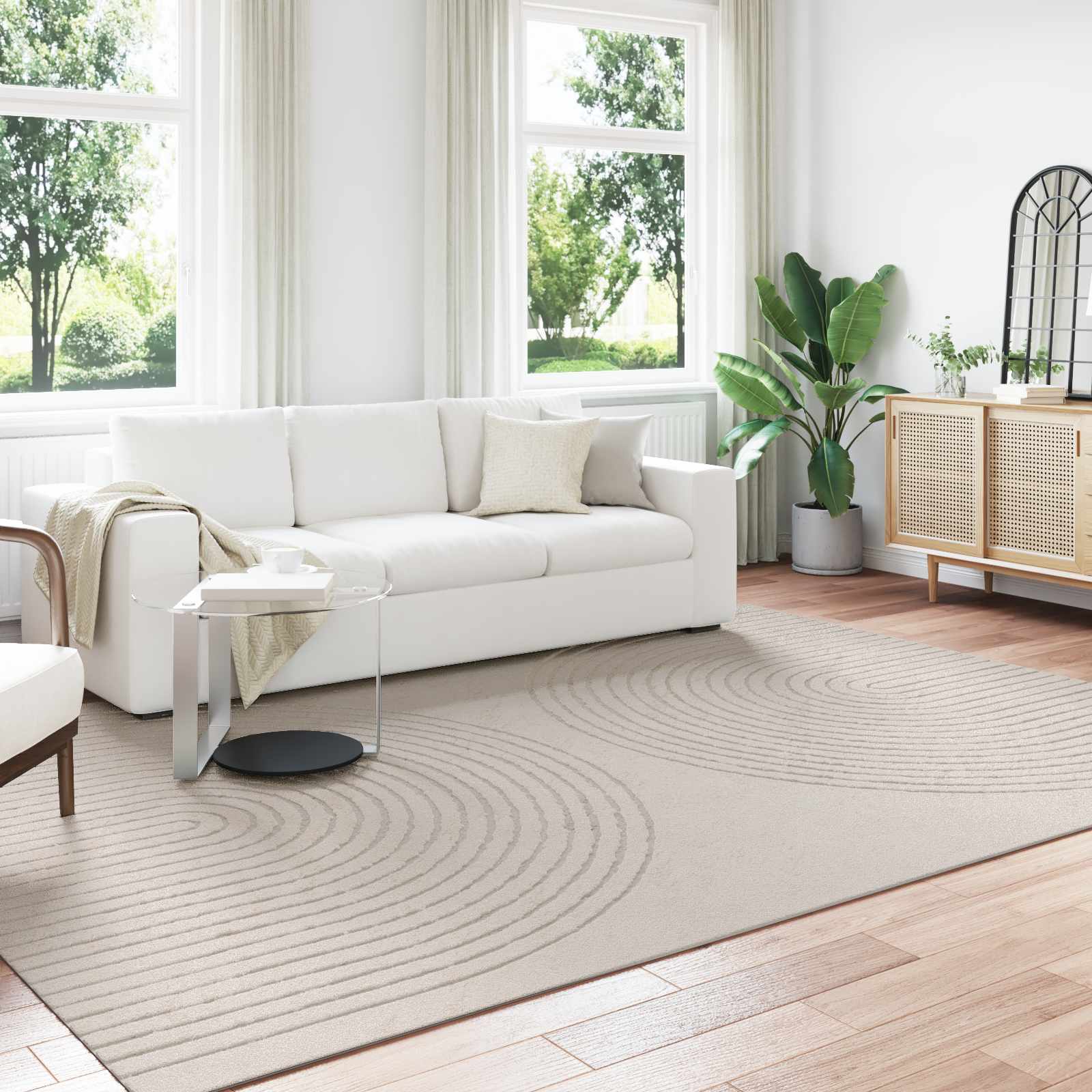Bereichsteppiche Rechtwinklig GALATI Creme 150 x 80 cm