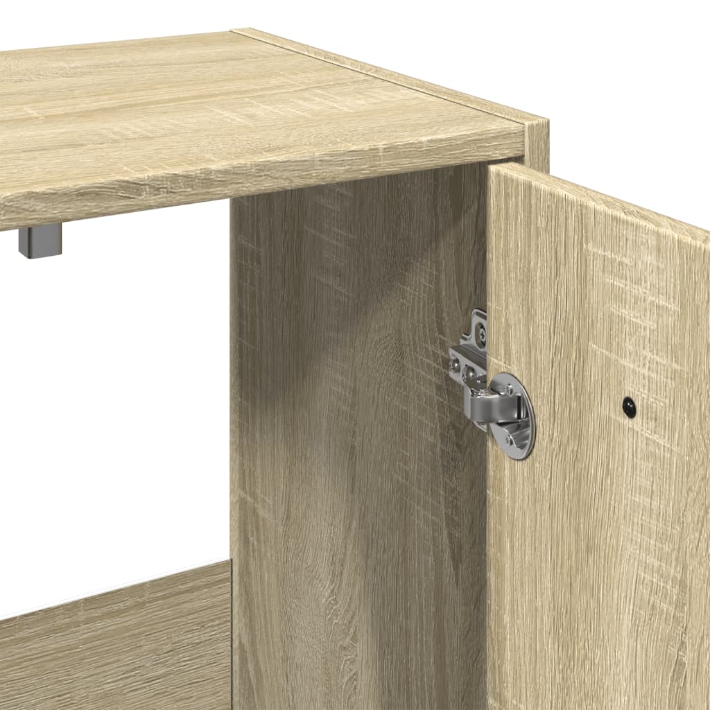 3-tlg. Badmöbel-Set Räuchereiche Holzwerkstoff